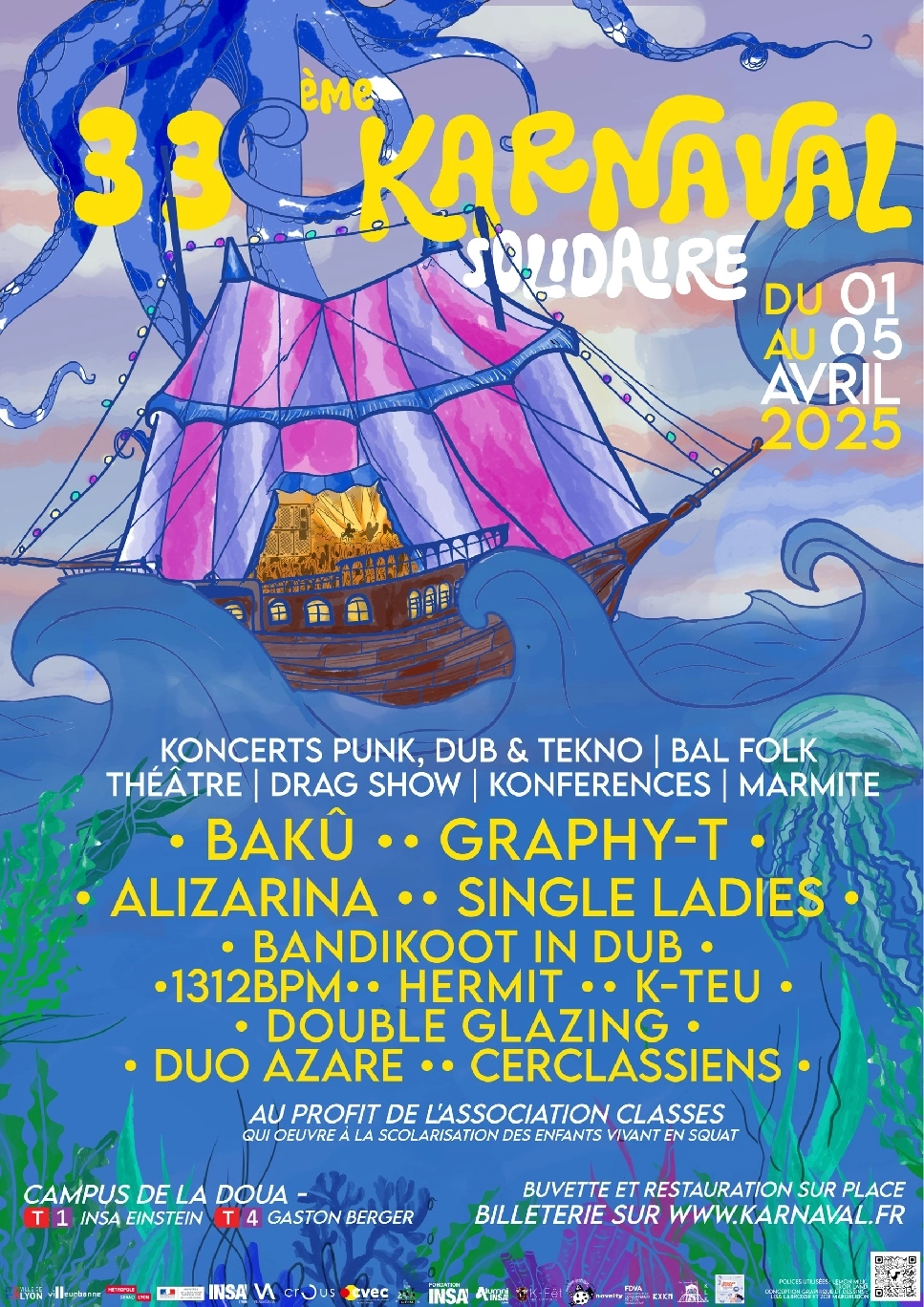Karnaval Solidaire 2025 à Lyon : une semaine de fête, de luttes et de love sur le campus !